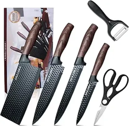 Picture of Five Cows 6-pc Kitchen Knife Set - Brown