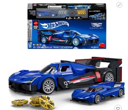 Picture of Mattel Brick Shop Hot Wheels Cadillac Project GTP Hypercar Building Toy Kit for Collectors - 236pc