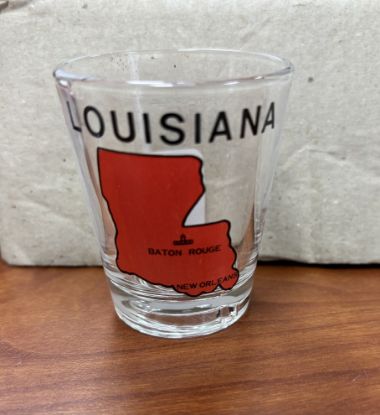Picture of Set of 12 Map of Louisiana 2 oz Shot Glasses