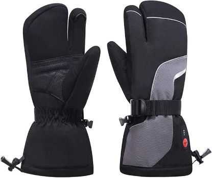 Picture of Men's Heated Ski Mittens - Black/Gray - XXL