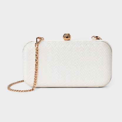 Picture of Woven Minaudiere Clutch Crossbody Bag - a New Day™ - Off White