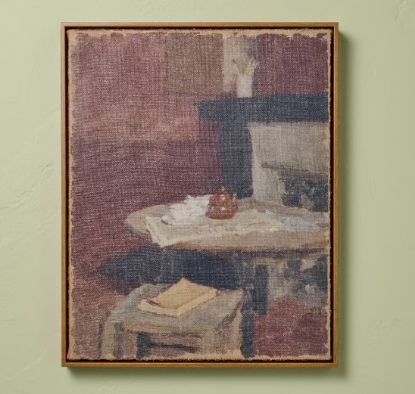 Picture of 20"x16" Vertical Dining Still Life Framed Burlap Wall Art - Hearth & Hand™ with Magnolia