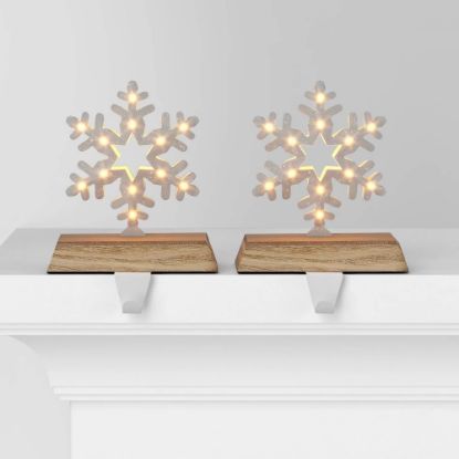Picture of 2pk Christmas Lit Snowflake Stocking Holder - Wondershop™