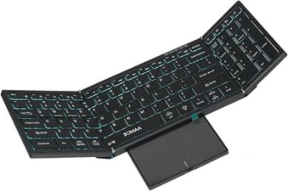 Picture of JOMAA Wireless 2.4G Bluetooth Folding Keyboard with Trackpad