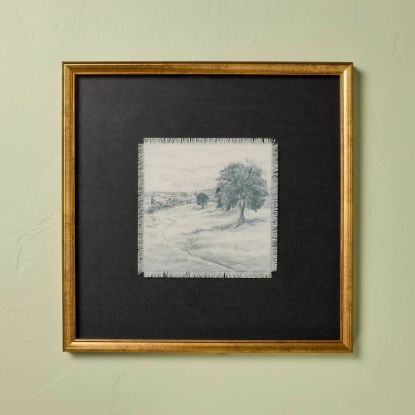 Picture of 18"x18" Square Matte Black Landscape Framed Wall Art - Hearth & Hand™ with Magnolia