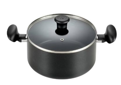 Picture of T-fal 5qt Dutch Oven with Lid, Simply Cook Nonstick Cookware - Black