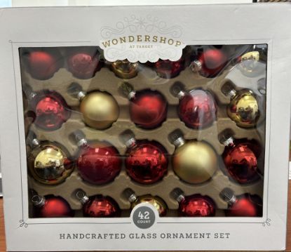 Picture of 42ct Round Glass Christmas Tree Ornament Set Red/Gold - Wondershop™