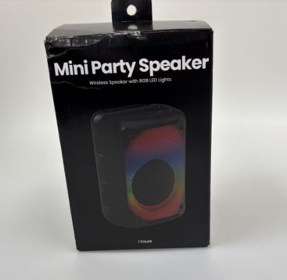 Picture of Mini Party Speaker Wireless Speaker With RGB LED Lights & Built In Phone Holder