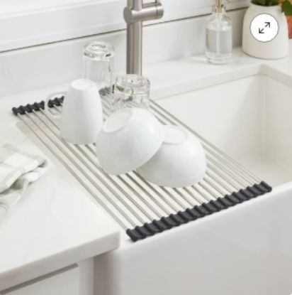 Picture of Over the Sink (Roll Away) Dish Drainer Silver - Brightroom™