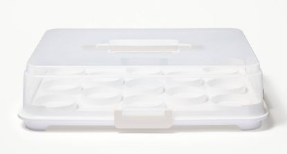 Picture of Plastic Rectangle Cupcake Carrier Clear/White/Gray - Figmint™