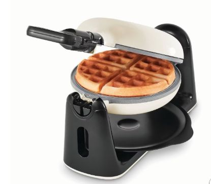 Picture of Dash Nonstick Ceramic Flip Belgian Style Waffle Maker - Cream