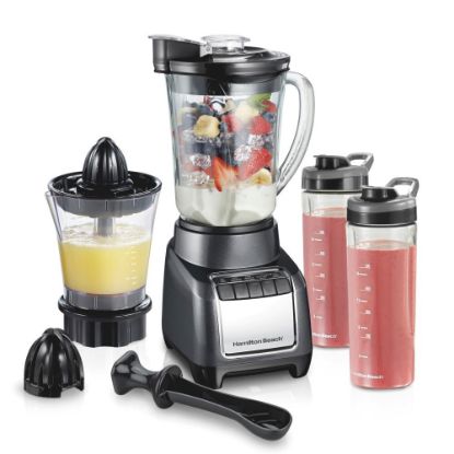 Picture of Hamilton Beach 3 in 1 Blend & Juice Glass 5-Speed Blender System Black 53524