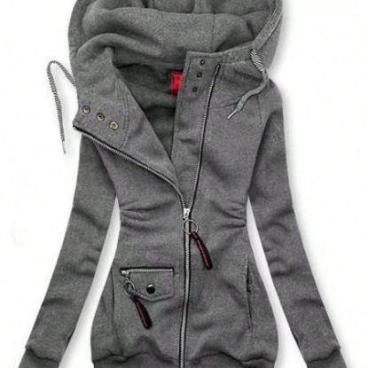 Picture of Women's Sweatshirt Hoodie - Gray- Size Medium