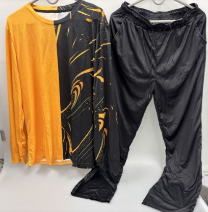 Picture of Men's 2-pc Pants Set - Black/Orange - Size Large