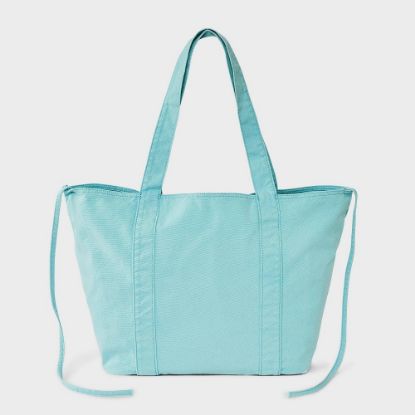 Picture of Washed Canvas Tote Handbag - JoyLab™ Light Blue