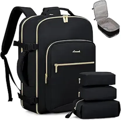 Picture of LOVEVOOK 40L Travel Backpack Flight Approved Carry on Backpack - Black