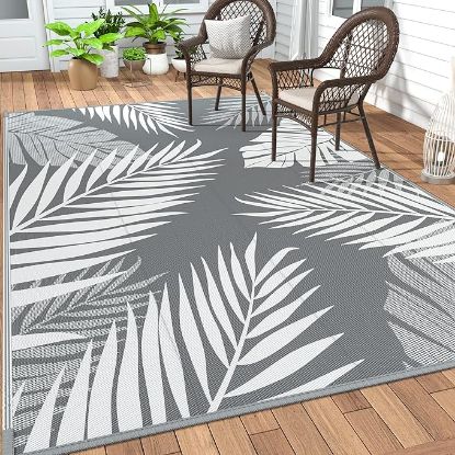 Picture of GENIMO 6' x 9' Outdoor Rug - Grey & White