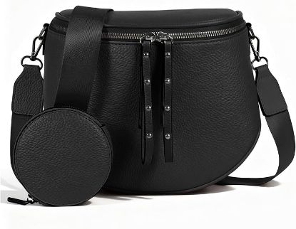 Picture of Vegan Leather Crossbody Bag for Women - Black