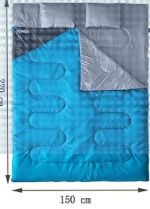 Picture of Tuphen Double Sleeping Bag with 2 Pillows - Lake Blue/Gray