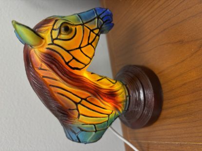 Picture of Stained Resin Animal Style Accent Table Lamp or Retro Series Night Light - Horse