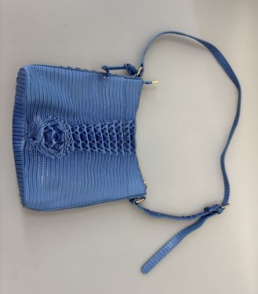 Picture of Women's Crocodile Patterned Crossbody Bag -Blue