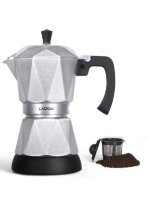 Picture of LAOION Single Serve Coffee Maker for K Cup & Ground Coffee - Classic Silvery
