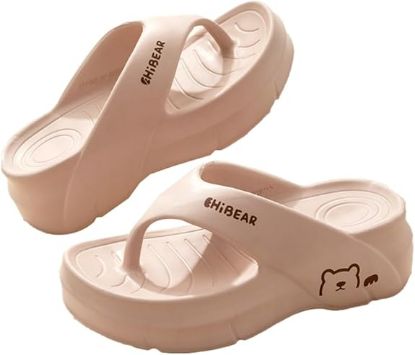 Picture of Women's Flip Flops with Bear On Side - Pink - Size 37-38(U.S. size 6.5-7.5)