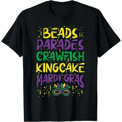 Picture of Men's Mardi Gras T-Shirt - Black - Size XL