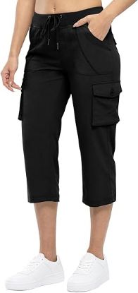 Picture of TBY Women's Cargo Capris - Black - Size Large