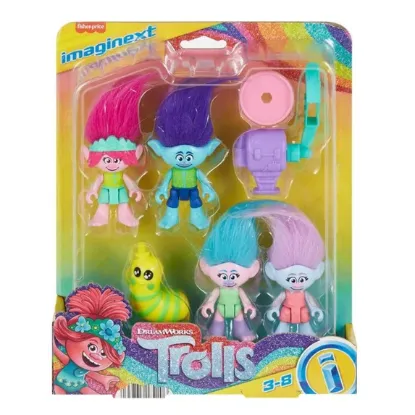 Picture of DreamWorks Trolls Imaginext Backpack Launcher & Disk Action Figure, 7 Pieces