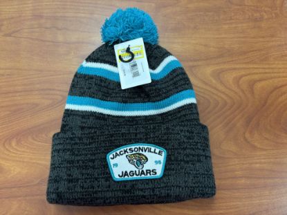 Picture of Officially Licensed Jacksonville Jaguars Pom Beanie - Charcoal Gray/Teal