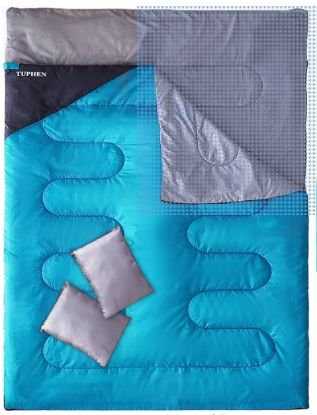 Picture of Tuphen Double Sleeping Bag with 2 Pillows - Lake Blue/Gray