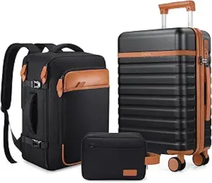 Picture of UKEIN 3-pc Luggage Set - Black/Brown