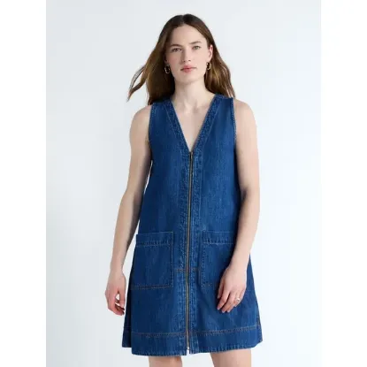 Picture of Women's Free Assembly Denim A Line Mini Dress - Medium Wash - Size M (8-10)
