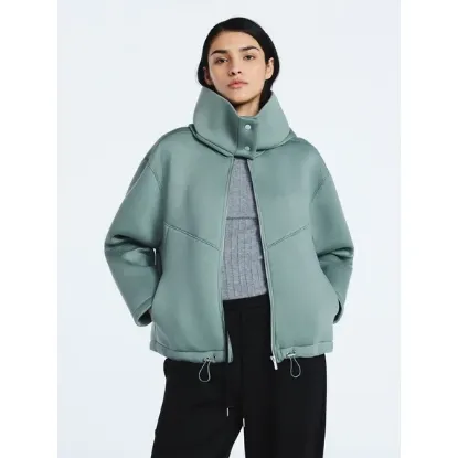 Picture of Women's Scoop Neoprene Fleece Oversized Jacket with Hood - Muted Green - Size L (12-14)