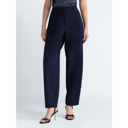 Picture of Women's Devil Wears Prada Scoop Collection High Rise Pleated Trousers - Darkest Navy - Size 14