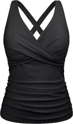 Picture of Firpearl Women's Underwire Tankini Top - Black - Size 12