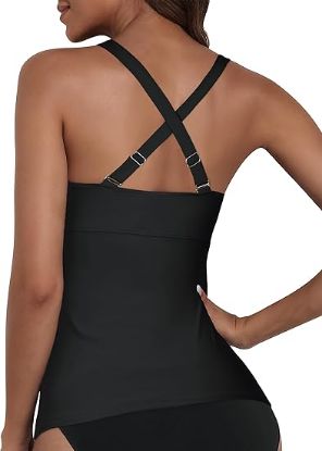Picture of Firpearl Women's Underwire Tankini Top - Black - Size 12