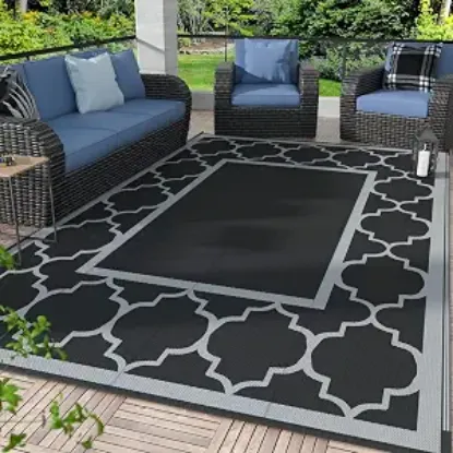 Picture of GENIMO 8' x 10' Outdoor Rug - Black/Grey