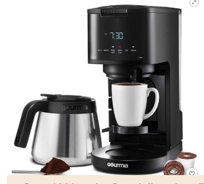 Picture of Gourmia 12 Cup Drip Coffee Maker with Thermal Carafe - Black
