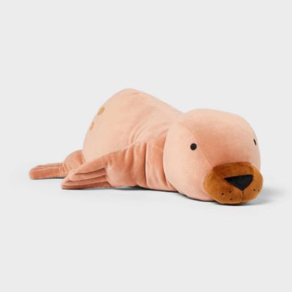 Picture of Pillowfort™ Seal Weighted Plush Kids' Throw Pillow - Brown