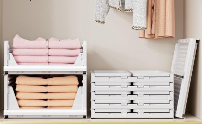 Picture of 5 Pack Closet Organizers Storage Boxes - White