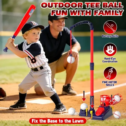 Picture of Kids 3 in 1 Tee BaseBall Set - Red/Blue