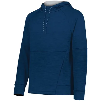 Picture of Men's Holloway All-Pro Performance Fleece Hoodie - Navy Heather/Silver - Medium