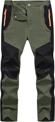 Picture of TBMPOY Men's Hiking Work Cargo Pants - Olive Green - Size 40