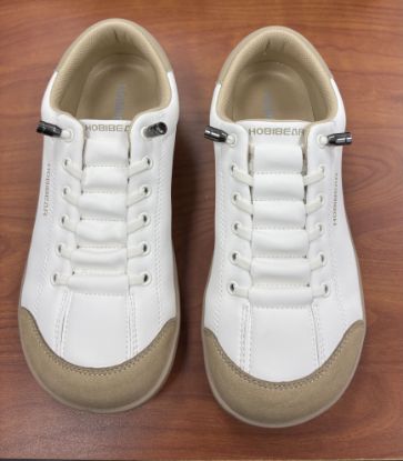 Picture of Women's HOBIBEAR Leather Barefoot Shoes - White/Brown - Size 40 (Size US 9.5)
