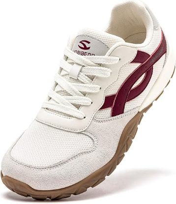 Picture of Women's HOBIBEAR Barefoot Shoes Minimalist Trail Runner - Beige/Maroon - Size 40 (Size US 9.5W)