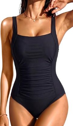 Picture of Firpearl Women's Black One Piece Bathing Suit - Black - Size US 8