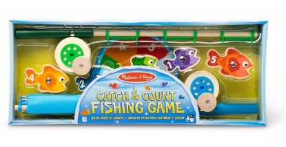 Picture of Melissa & Doug Catch & Count Wooden Fishing Game with 2 Magnetic Rods