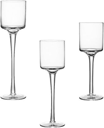 Picture of Set of 3 Clear Glass Household Candle Holders